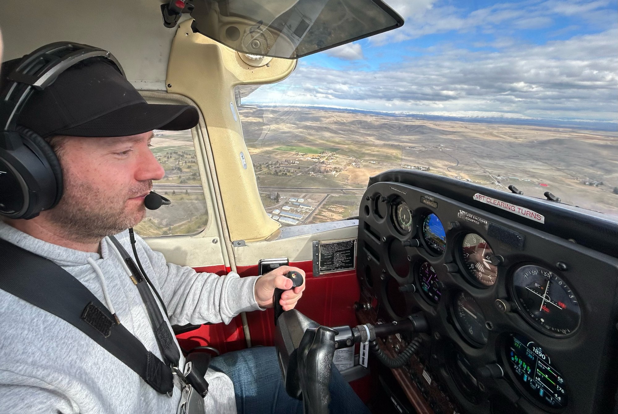 Michael flying over the Treasure Valley